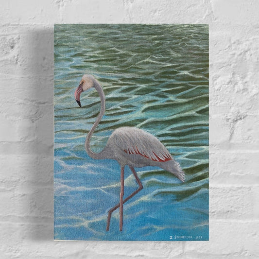 "Flamingo in the water" (25X35cm)